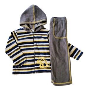 Little Playmates (Baby Togs) 2pc Fleece Zip Up Hoodie + Pants Set sz 24M Boys